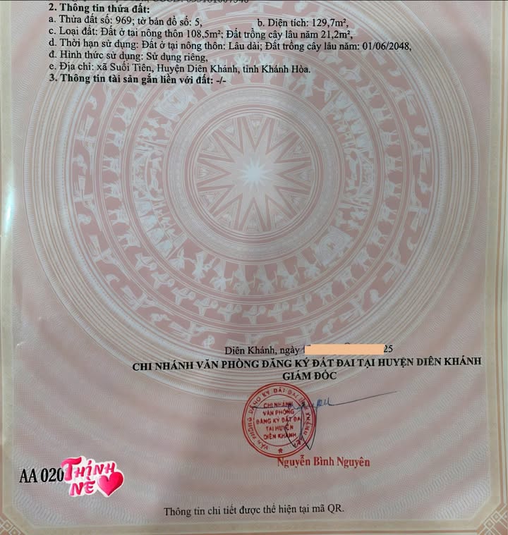 Đất nền Suối Hiệp 129m² giá 930 triệu - Lô góc 2 mặt tiền thông thoáng!