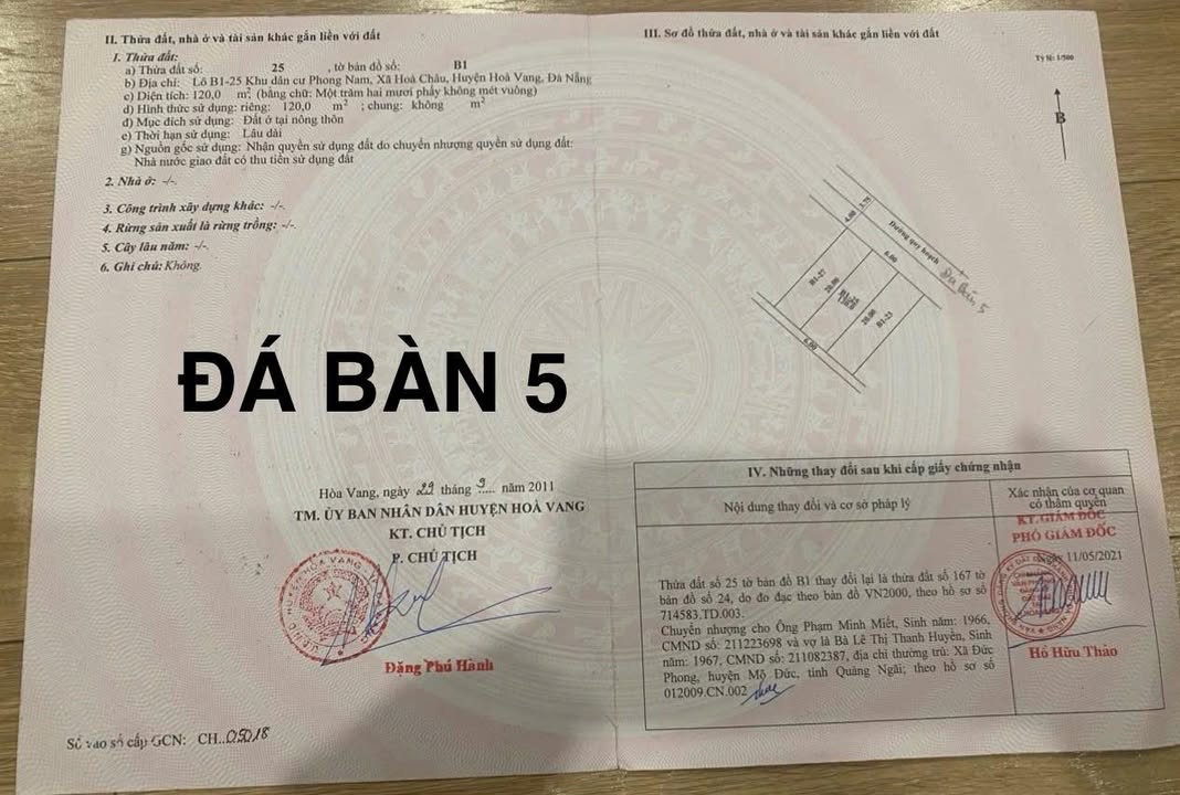 Đất tái định cư Hòa Xuân Đà Nẵng 120m² giá 3.2 tỷ - Hướng Đông Bắc thoáng đẹp