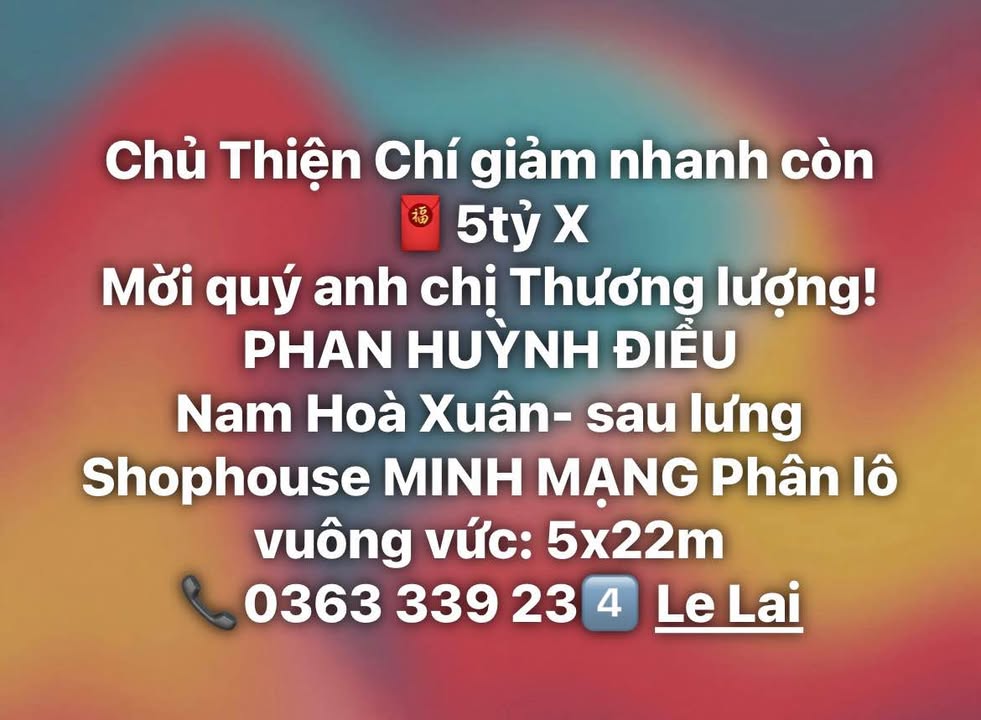 Đất nền Hòa Quý Đà Nẵng 110m² giá 5 tỷ - Chính chủ thương lượng nhanh!