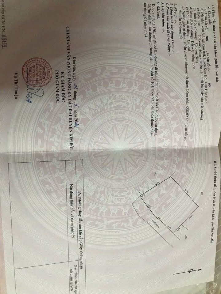 Đất thổ cư Kim Bôi 303m² giá 900 triệu - Sổ đỏ chính chủ