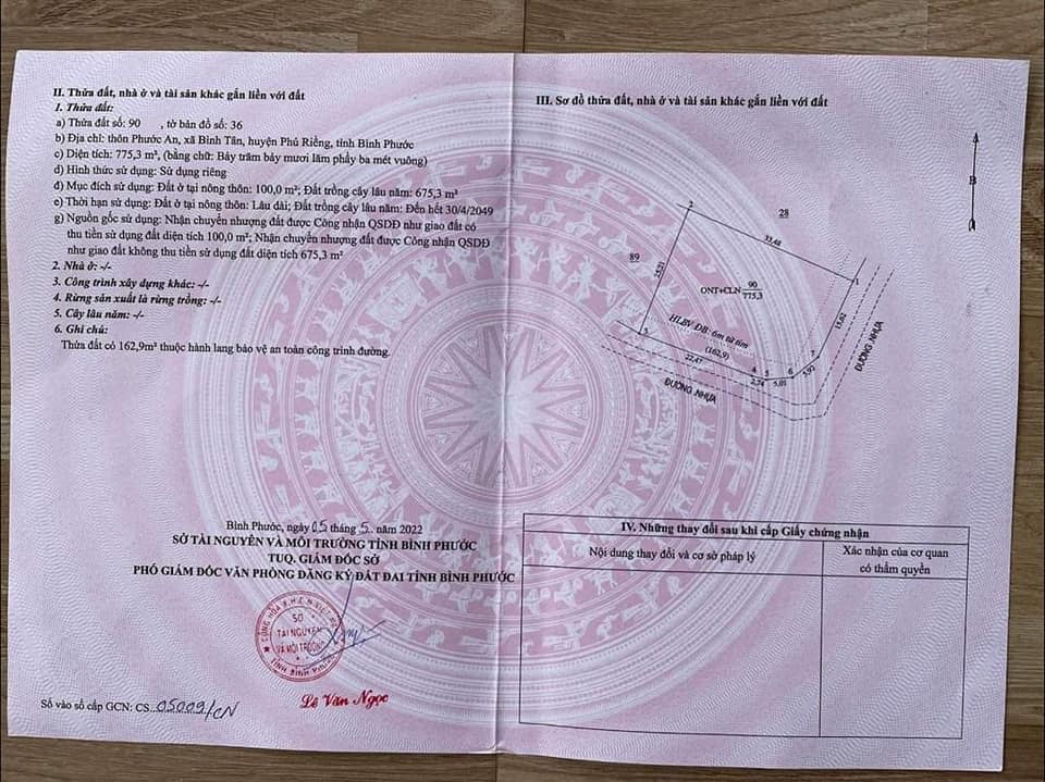 Đất nền 2 mặt tiền xã Bình Tân 855m² giá 850 triệu - Tiềm năng đầu tư lớn!