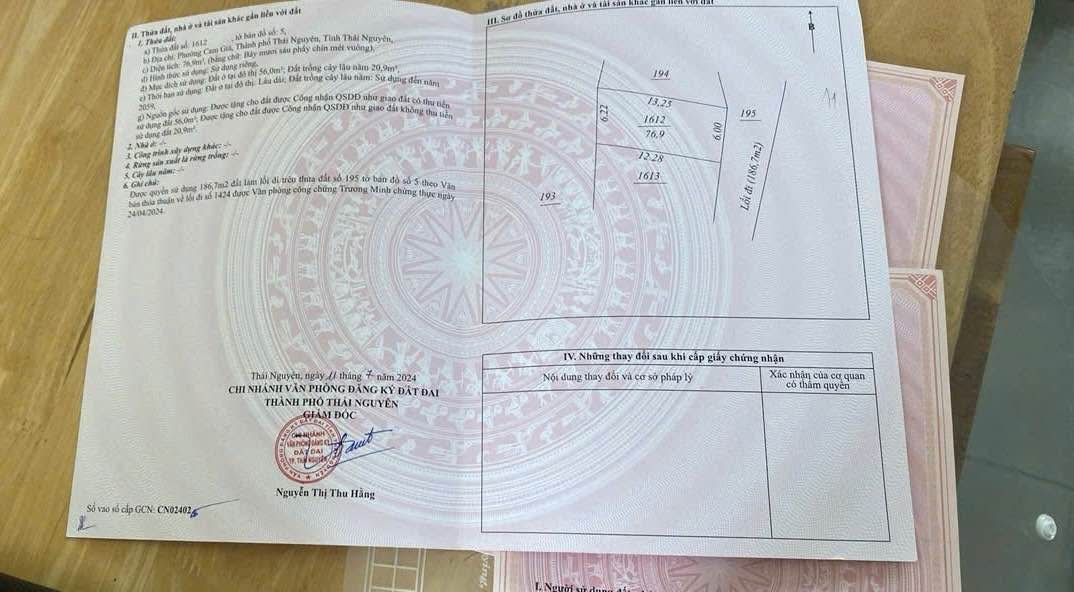 Đất vườn Gia Sàng Thái Nguyên 140m² giá dưới 1 tỷ - Đầu tư sinh lời tốt!