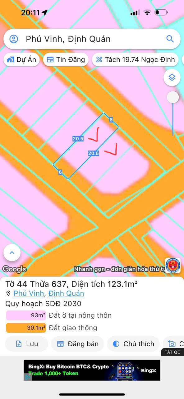 Đất nền thổ cư ấp 3 Phú Vinh, Đồng Nai 123m² giá 1.3 tỷ - Gần chợ và trường học!