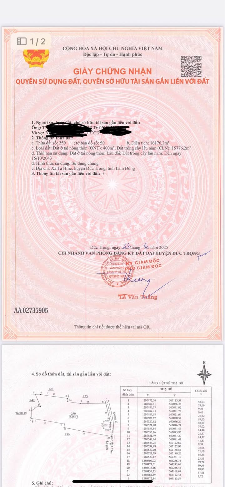 Đất mặt tiền xã Tà Hine 16.500m² giá thỏa thuận - Cơ hội đầu tư tuyệt vời!