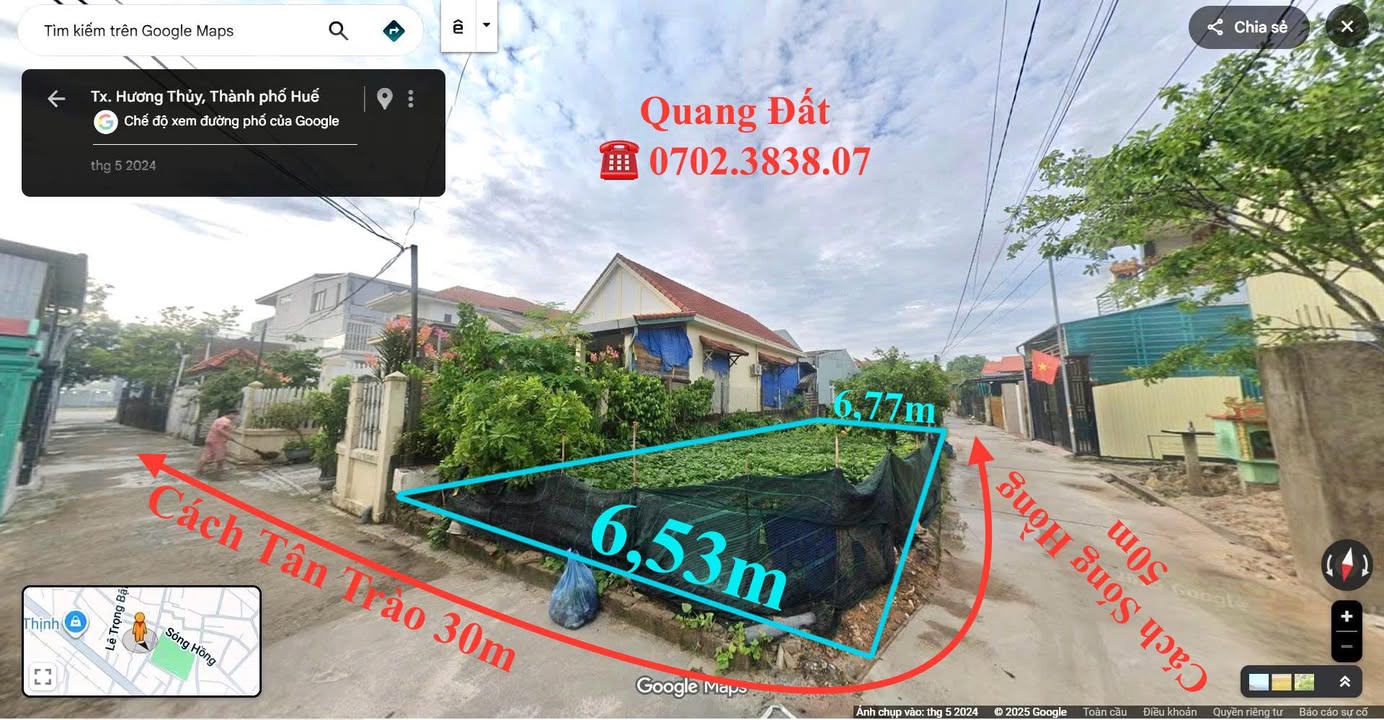 Đất 2 mặt tiền kiệt Sóng Hồng, Phú Bài 90m² giá 1.2 tỷ - Đầu tư sinh lời ngay!