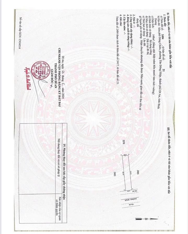 Đất nền Dĩ An 151m² giá 6.7 tỷ - Đầu tư sinh lời hấp dẫn!