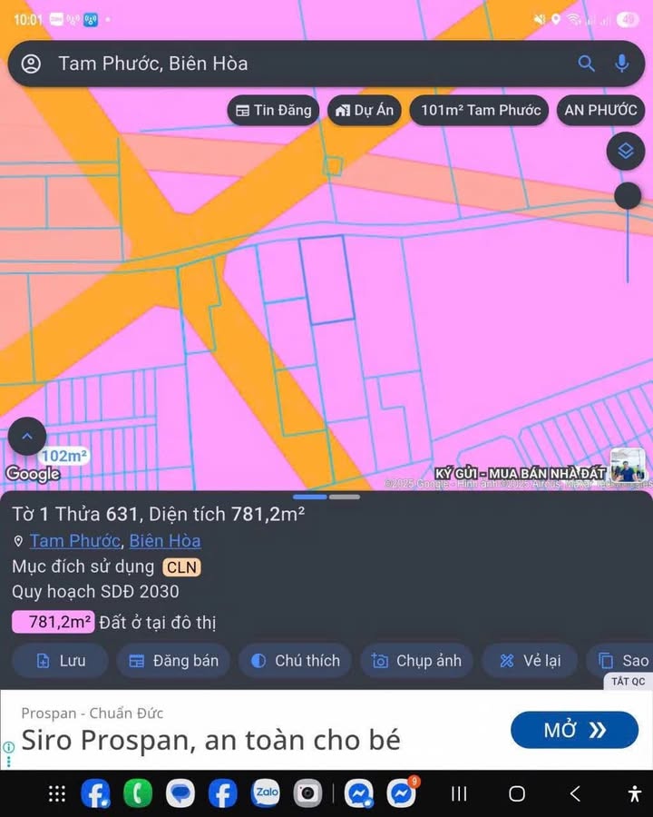Lô đất 781m² phường Tam Phước, Biên Hòa giá 2.6 tỷ - Khu vực phát triển mạnh