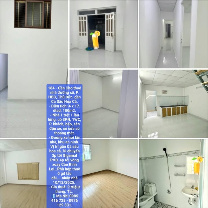 Nhà cho thuê đường Số, P. Hiệp Bình Chánh, Thủ Đức 68m² - Không gian sống lý tưởng!