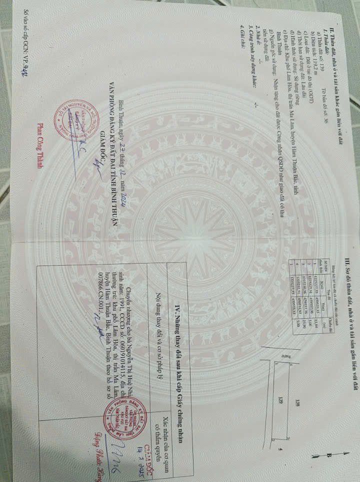 Đất thổ cư 120m² Thị trấn Ma Lâm giá 690 triệu - Tiềm năng sinh lời cao!