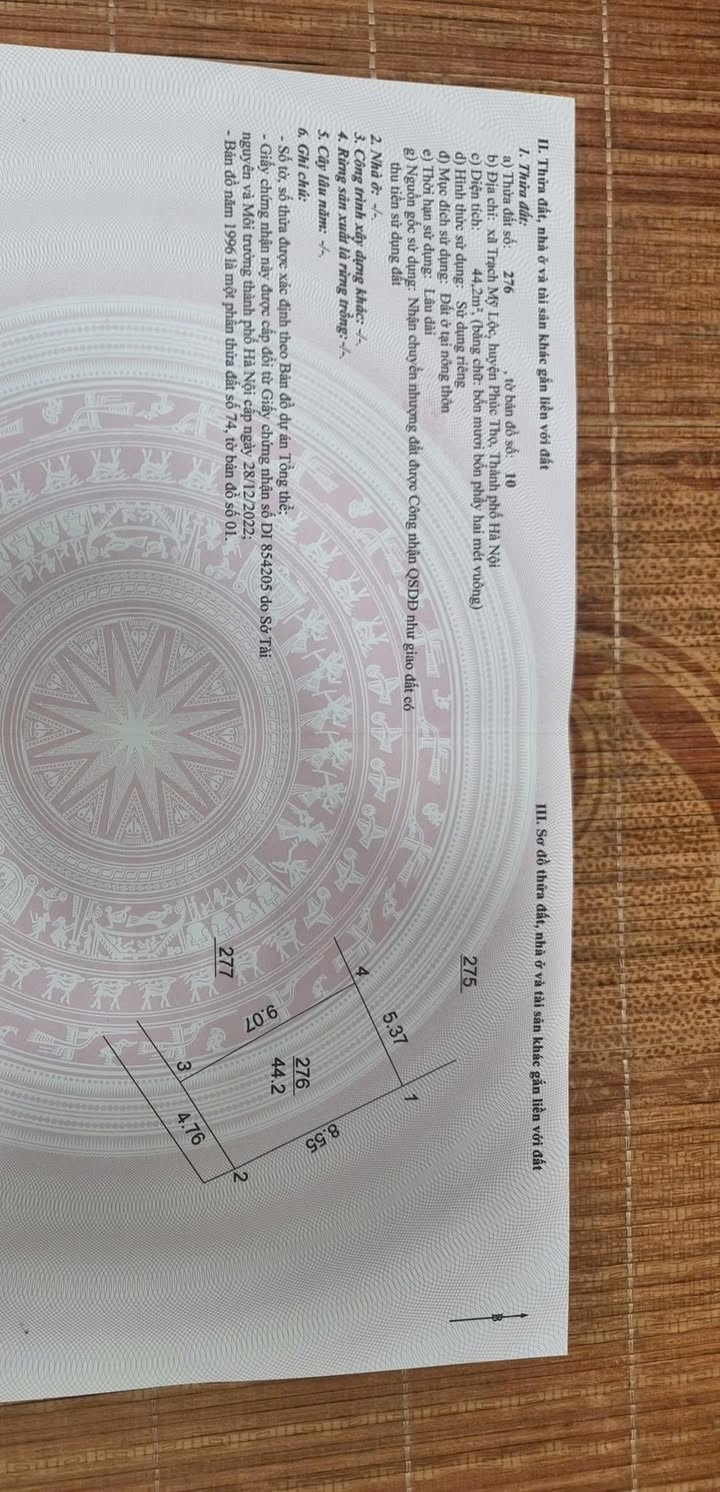 Đất nền Trạch Mỹ Lộc, Phúc Thọ 44m² giá 1 tỷ - Sổ đỏ chính chủ, ô tô vào tận nơi!