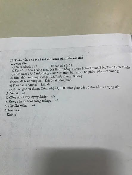 Bán đất mặt tiền đường Lại An, Hàm Thắng 173.7m² giá 2.55 tỷ - Chỉ cần thương lượng!