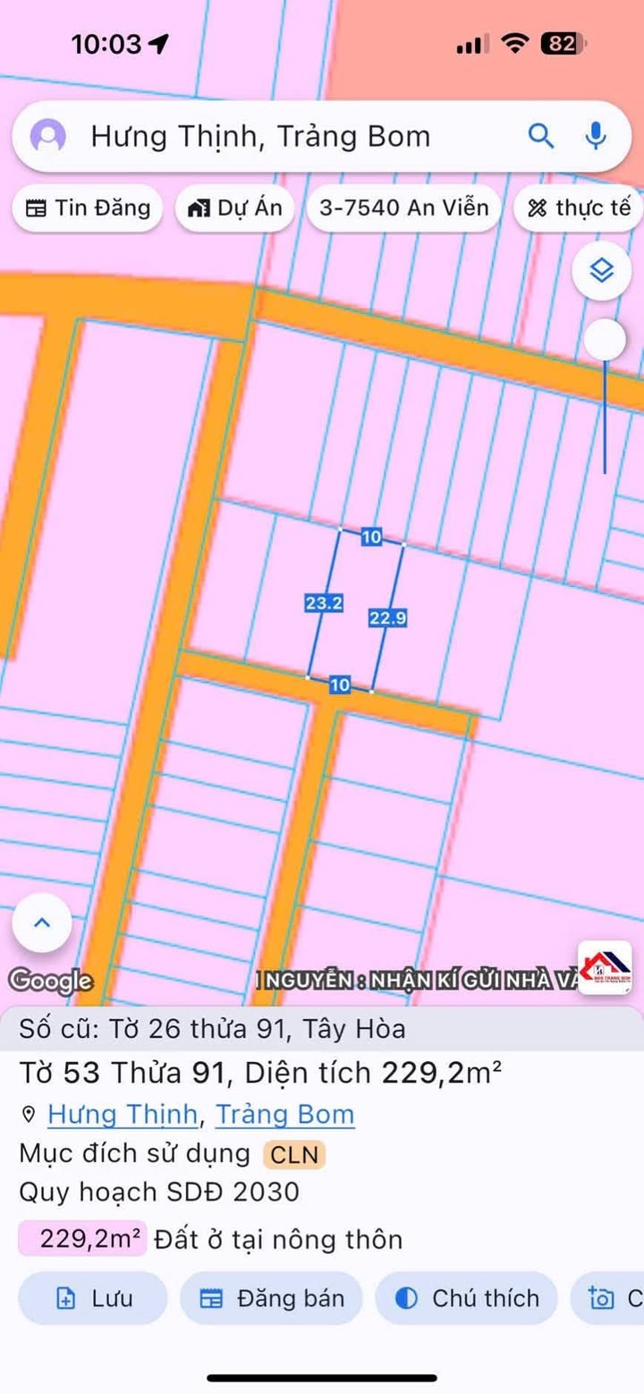 Đất nền Tây Hòa Trảng Bom 200m² giá 920 triệu - Sổ đỏ chính chủ