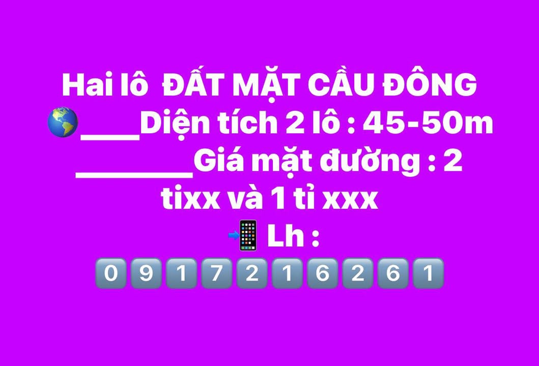 Đất mặt đường Cầu Đông Nam Định 48m² giá 2.1 tỷ - Cơ hội đầu tư hấp dẫn!