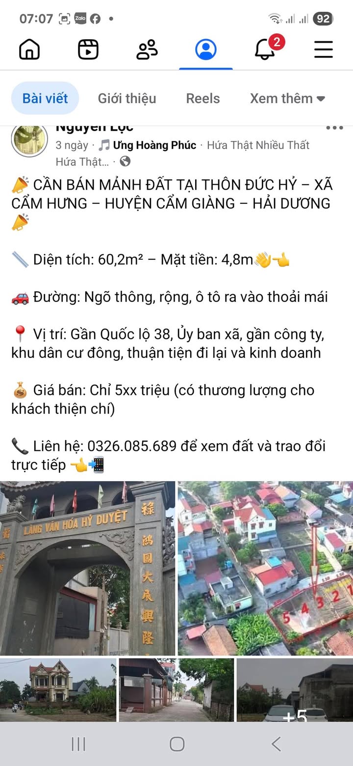 Đất nền thôn Đức Hỷ, xã Cẩm Hưng, 60m² giá chỉ 500 triệu - Cơ hội đầu tư tuyệt vời!