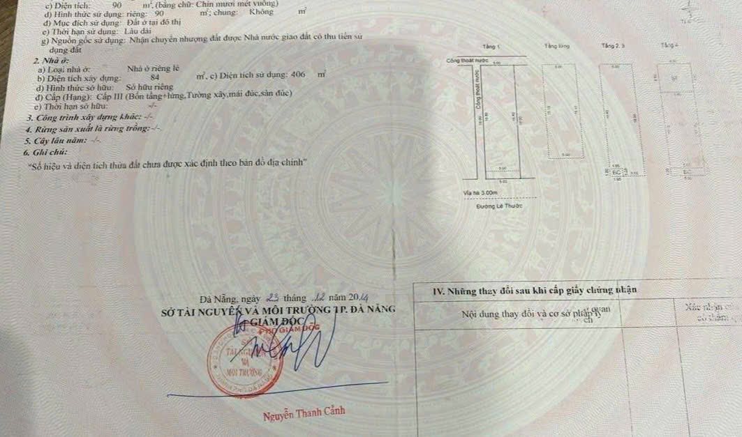 Nhà 4 tầng đường Lê Thước, Sơn Trà, Đà Nẵng 90m² giá 17 tỷ - Chính chủ bán gấp!