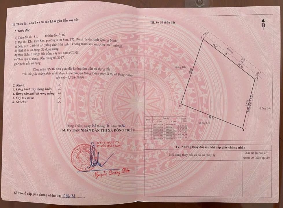 Đất CLN 2064m² khu Kim Sen, Đông Triều - Giá tốt cho đầu tư!