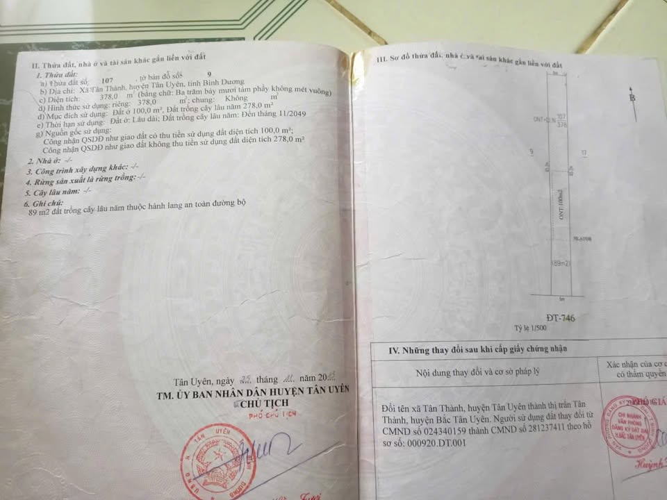 Đất nền mặt tiền đường 746, Tân Thành 746m² giá 3 tỷ - Đầu tư sinh lời vượt trội!