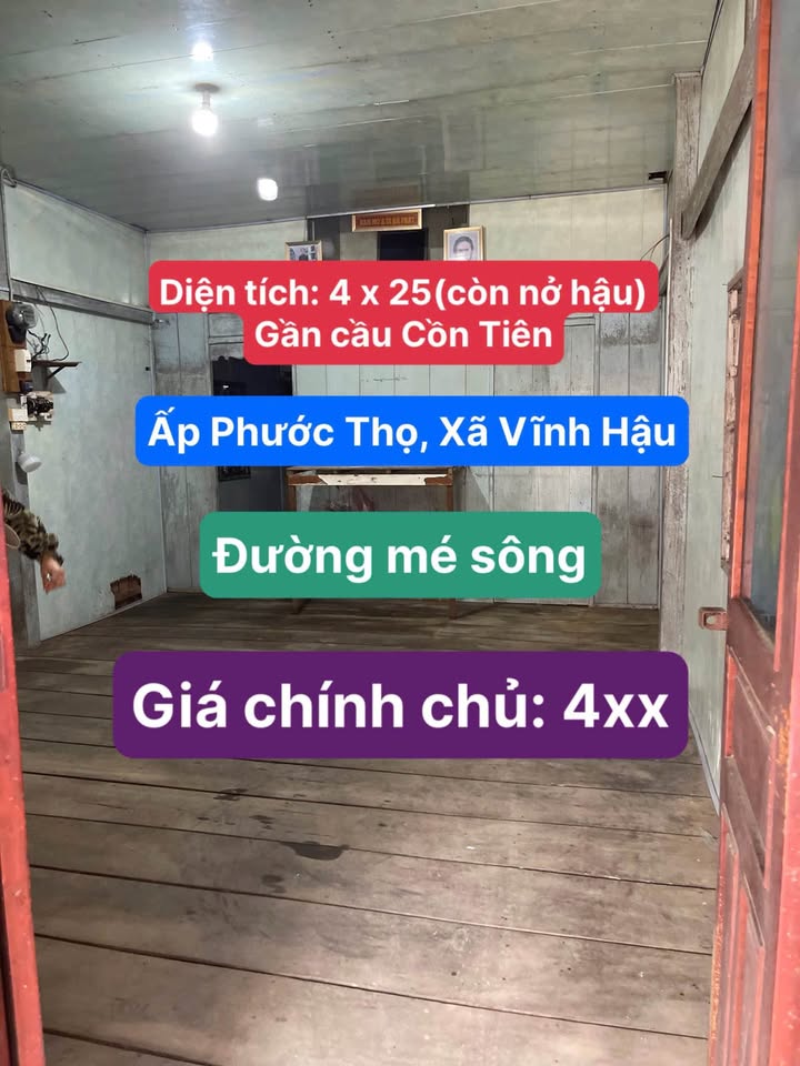 Nhà riêng Ấp Phước Thọ, xã Vĩnh Hậu, 100m² giá 400 triệu - Chính chủ bán gấp!