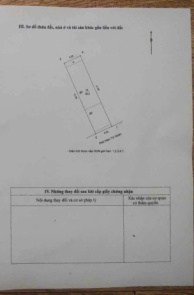 Bán gấp mặt phố Hàm Tử Quan 69m² - Vị trí đắc địa tại Hoàn Kiếm!