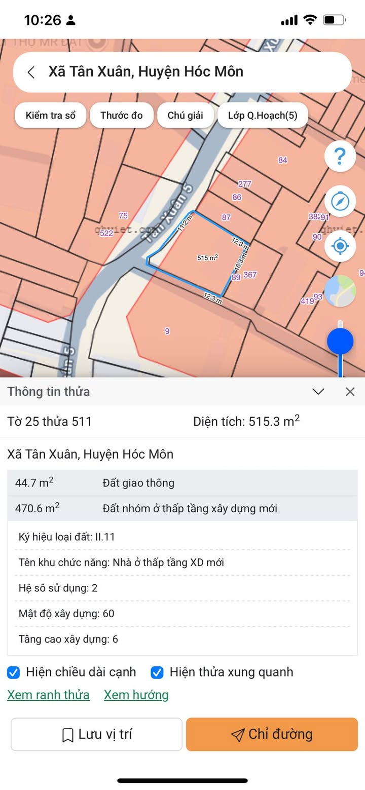 Đất mặt tiền đường Tân Xuân 5, Hóc Môn 550m² giá 18.5 tỷ - Đầu tư sinh lời ngay!
