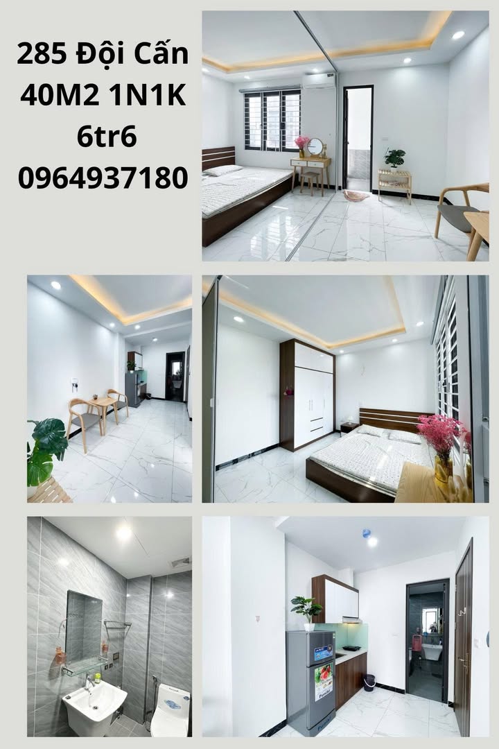Căn hộ cho thuê 285 Đội Cấn, Ba Đình 40m² giá 6.6 triệu - Ban công thoáng đãng!