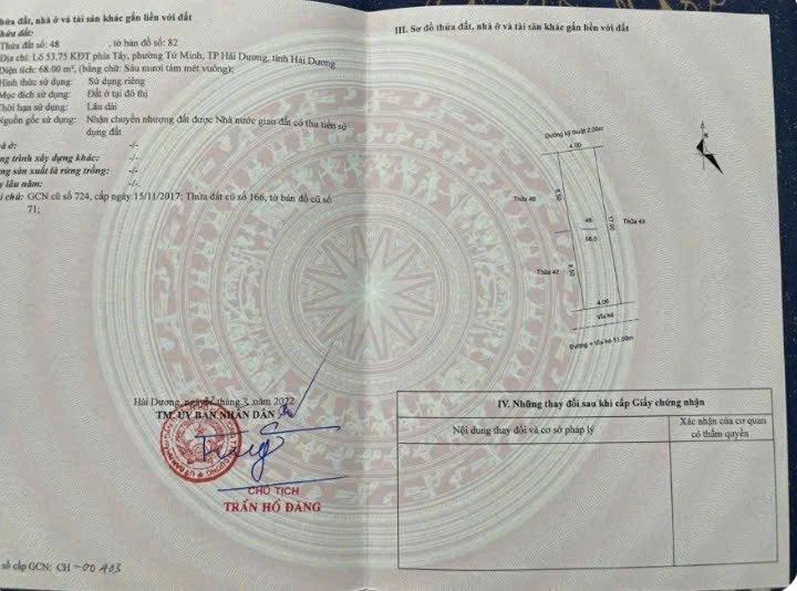 Lô đất 68m² Khu đô thị Vạn Phúc - TP Hải Dương giá 3 tỷ - Đầu tư sinh lời tốt!