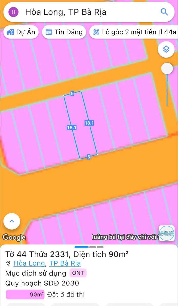 Đất nền Hòa Long Bà Rịa 90m² giá chỉ 2.55 tỷ - Tiện ích xung quanh hoàn hảo!