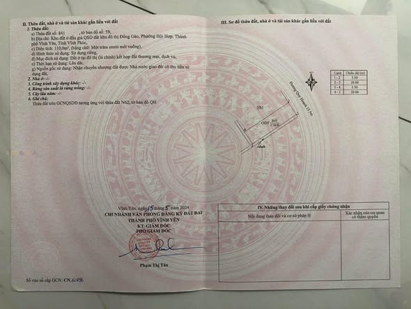 Đất nền Hội Hợp Vĩnh Yên 110m² giá 2.8 tỷ - Cơ hội đầu tư hiếm có!