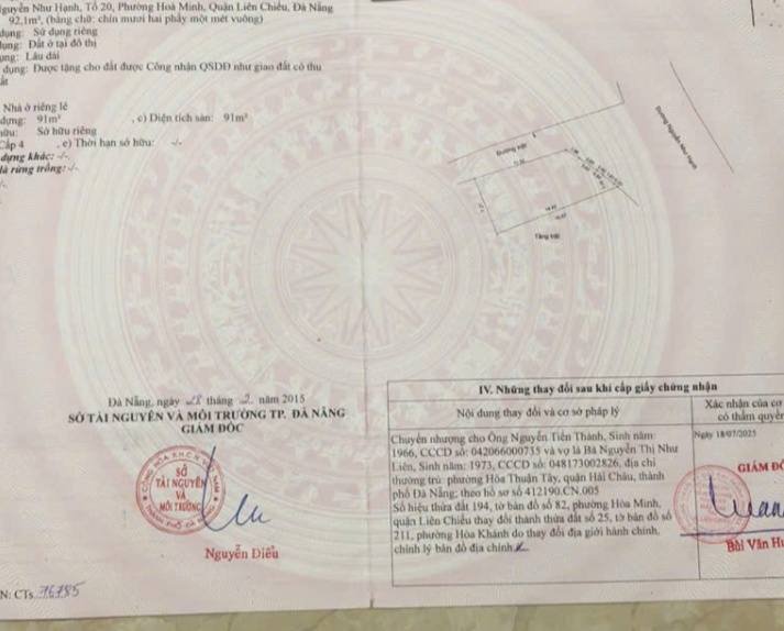 Nhà mặt tiền đường Nguyễn Như Hạnh, Hòa Minh 93m² giá 5 tỷ - Đầu tư sinh lời tuyệt vời!