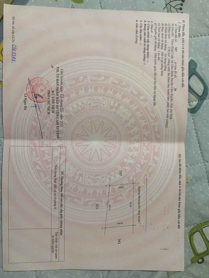 Đất thổ cư 378m² tại Thôn Bình Luật, Cẩm Bình - Giá thỏa thuận, vị trí thuận lợi!