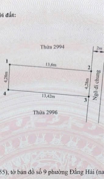 Đất liền kề mặt ngõ 411 Đằng Hải 57m² giá 42 triệu/m² - Cơ hội đầu tư tuyệt vời!