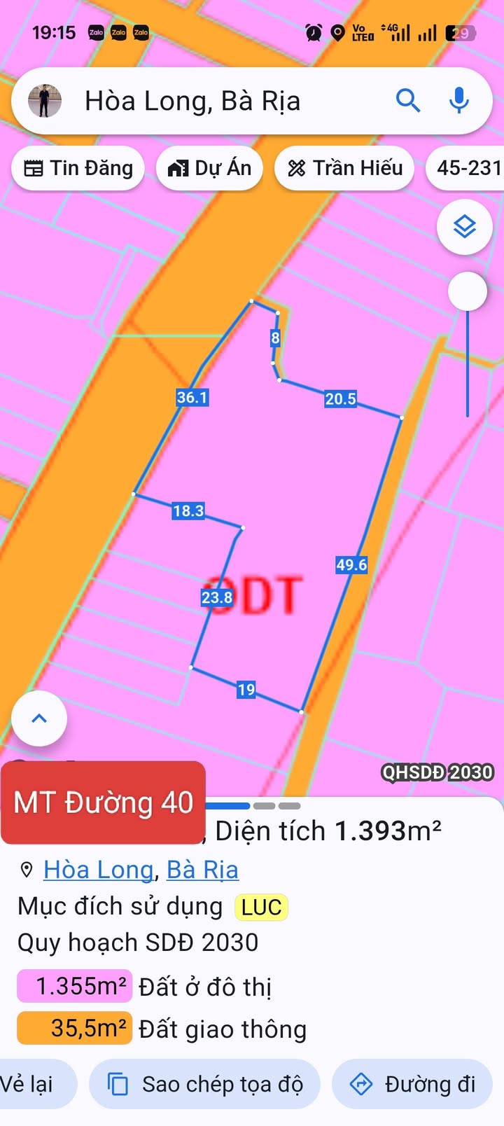 Đất nền 1.393m² mặt tiền đường Số 40, phường Tam Long, giá chỉ 13 tỷ - Cơ hội đầu tư hấp dẫn!