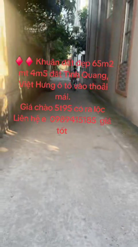 Đất nền đường Tình Quang, Việt Hưng 65m² giá 5 tỷ - Ô tô vào thoải mái!