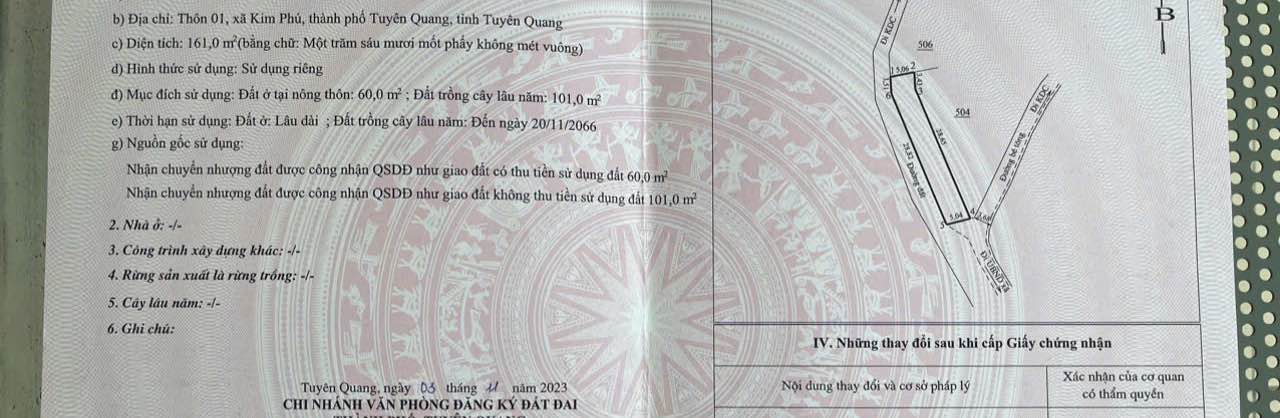 Đất nền Kim Phú Tuyên Quang 160m² - 2 mặt thoáng, giá thỏa thuận!