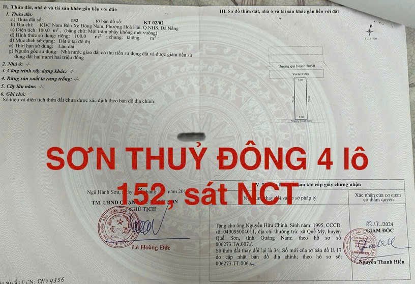 Đất nền đẹp tại phường Khuê Mỹ, Đà Nẵng 100m² - Giá chỉ 700 triệu