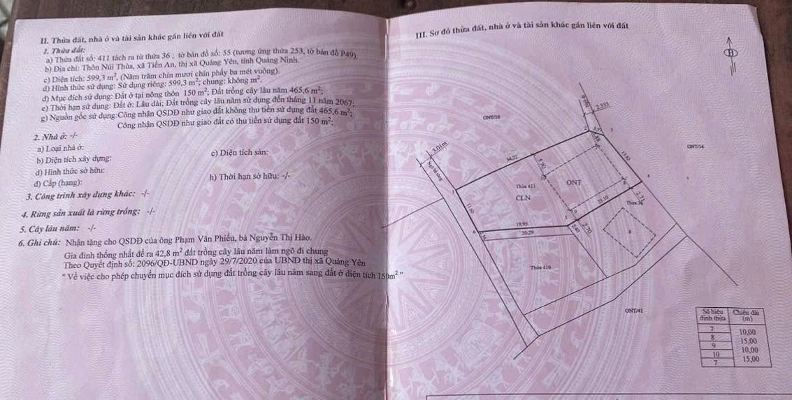 Đất Tiền An - Quảng Yên 600m² giá 2 tỷ - Tặng nhà mái thái mới xây!