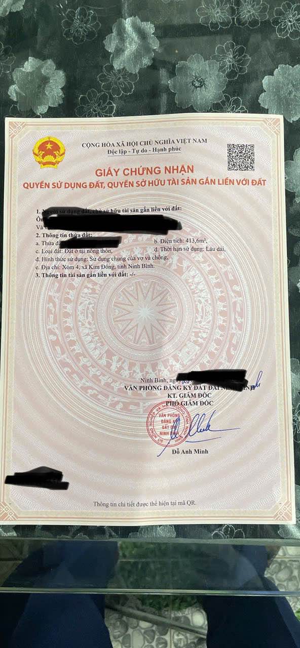 Đất thổ cư Kim Đông Ninh Bình 413m² giá 1 tỷ - Cách nhà thờ 200m!