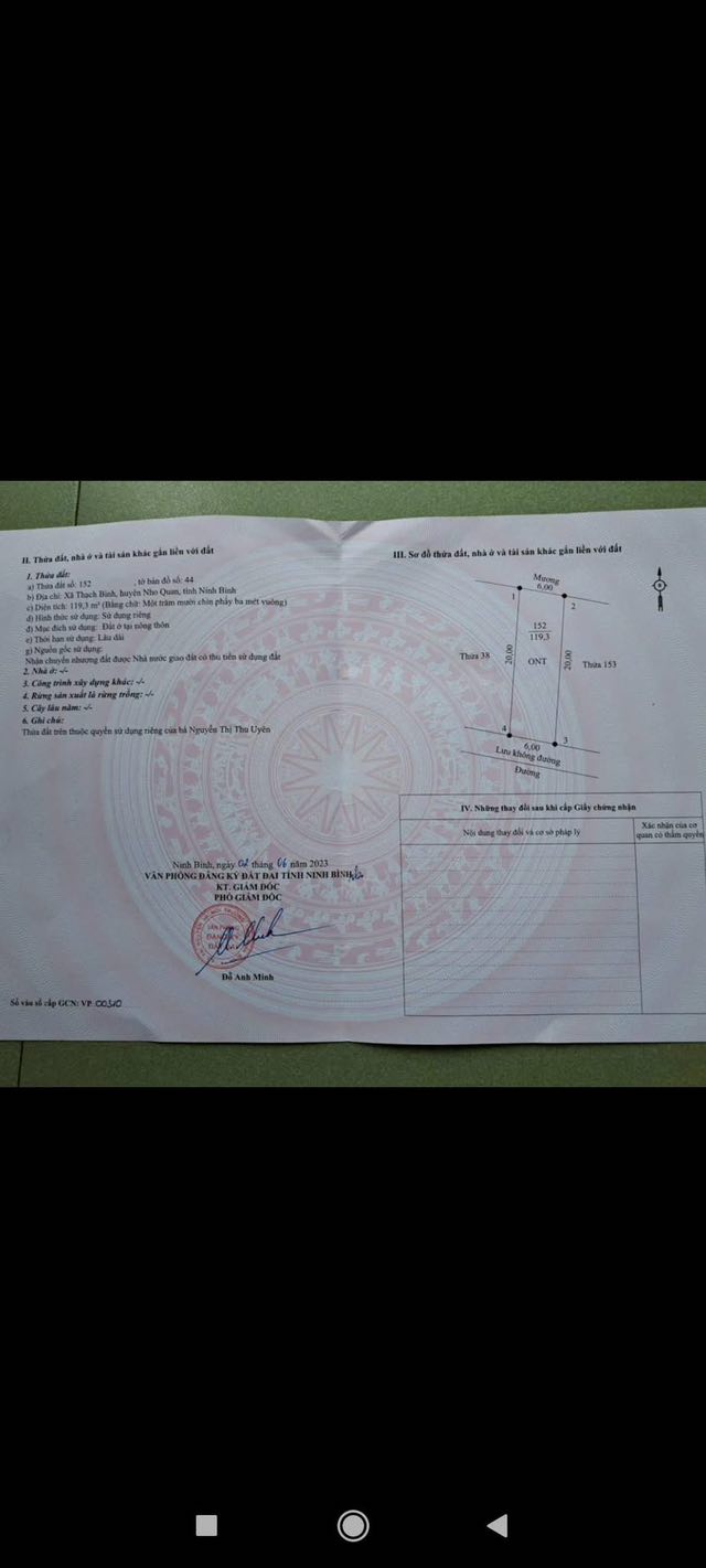 Đất nền Thạch Bình Nho Quan 120m² giá chỉ 700 triệu - Đầu tư sinh lời ngay!