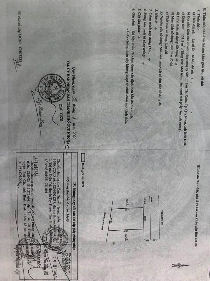 Đất mặt tiền Bùi Thị Xuân, Quy Nhơn 151.8m² giá chỉ 2.25 tỷ - Đầu tư sinh lời cao!