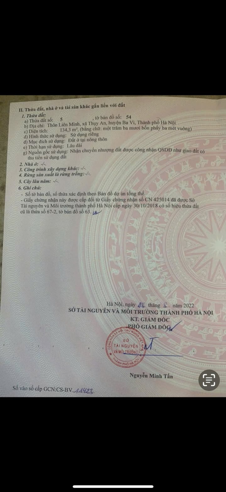 Đất thổ cư Thụy An, Ba Vì 134m² giá 2.5 tỷ - Cần bán gấp lô đất mặt đường 249!