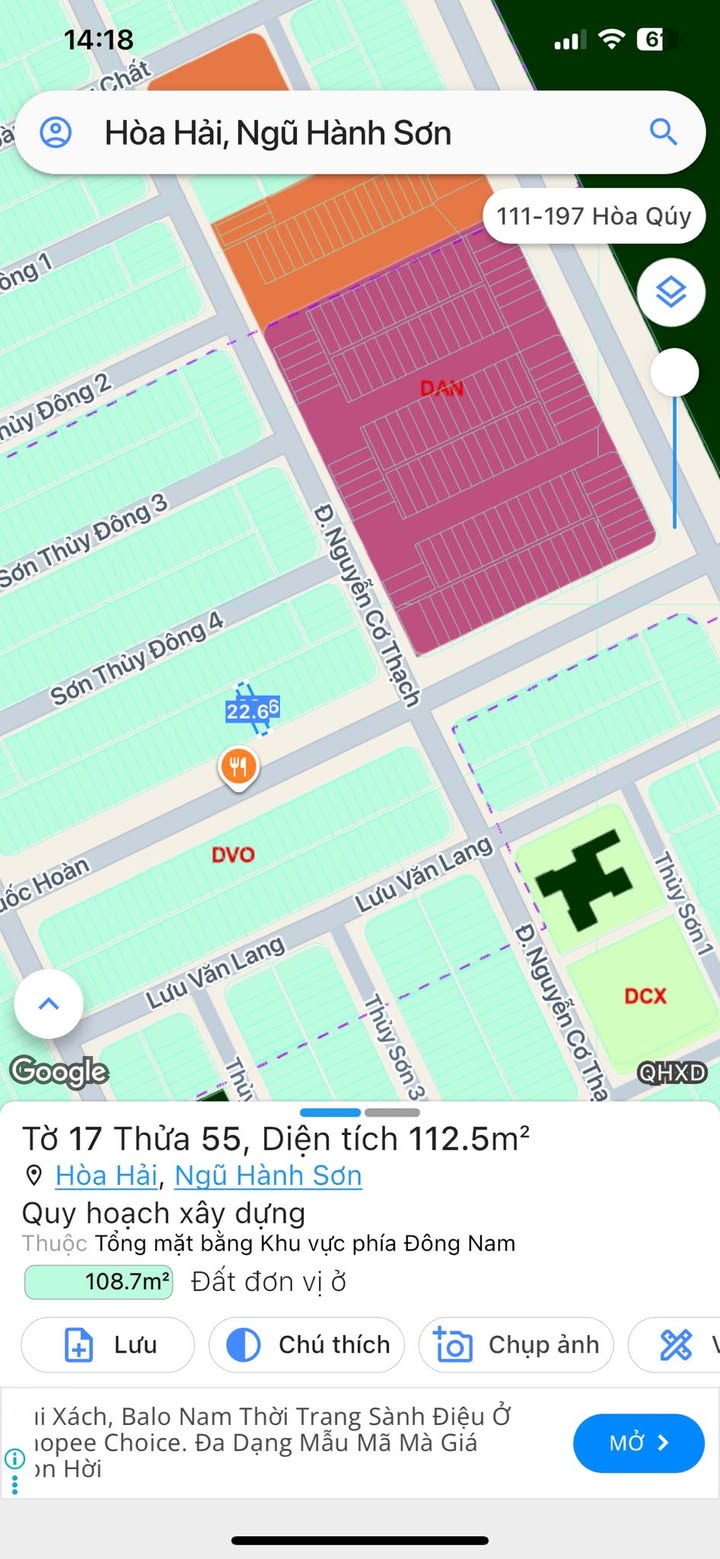 Đất nền Trần Quốc Hoàn Đà Nẵng 112.5m² giá 15 tỷ - Đầu tư sinh lời ngay!