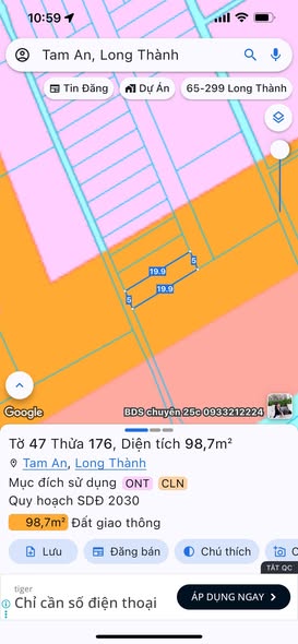 Đất thổ cư 100m² xã Tam An, huyện Long Thành giá chỉ 900 triệu - Sổ đỏ chính chủ!