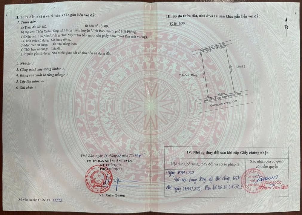 Đất nền Thôn Xuân Hưng, xã Hùng Tiến, 176.5m² giá 1.1 tỷ - Đầu tư sinh lời ổn định!