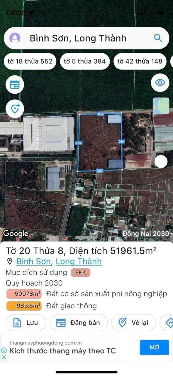 Nhà xưởng Bình Sơn, Long Thành 51,347m² giá 187 tỷ - Đầu tư sinh lời ngay!