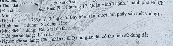 Đất Bình Thạnh 765.6m² giá 150 tỷ - Vị trí đắc địa, cho thuê bãi xe!