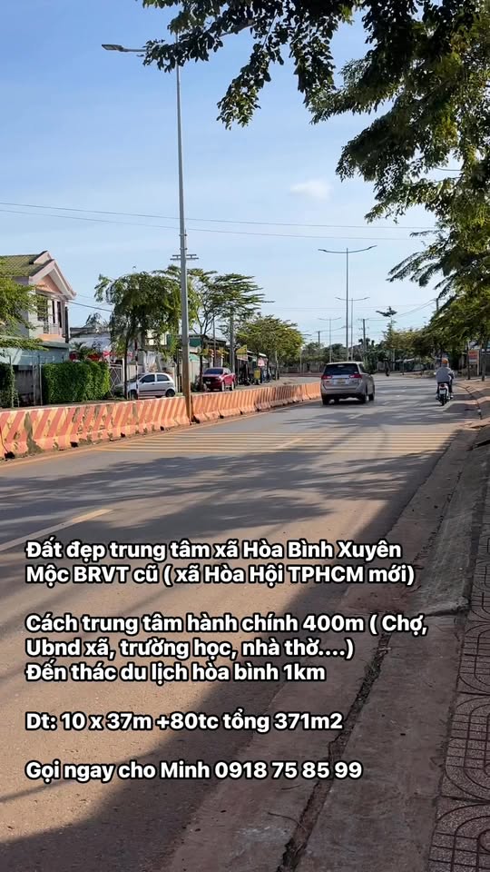 Đất nền xã Hòa Hội 371m² giá 1.3 tỷ - Sổ đỏ chính chủ, pháp lý rõ ràng!