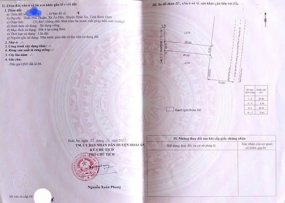 Đất ở thôn Phú Thuận, xã Ân Đức, huyện Hoài Ân 130m² - Vị trí kinh doanh đắc địa!