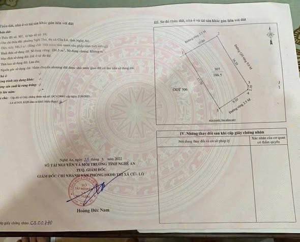 Đất Hiếu Hạp Cửa Lò 186,5m² giá 4 tỷ - 3 mặt tiền đẹp lung linh!