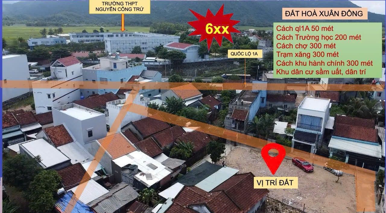 Đất thổ cư mặt tiền Quốc lộ 1A, Hòa Xuân, 120m² giá chỉ 600 triệu - Cơ hội đầu tư tuyệt vời!