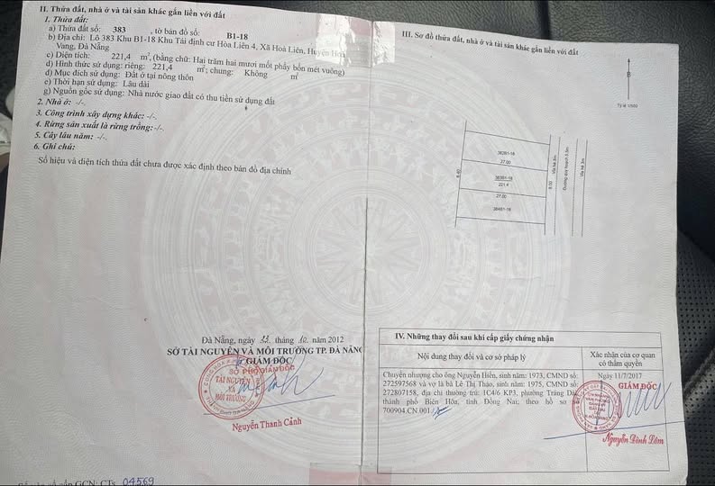 Đất nền Hòa Liên, Liên Chiểu, Đà Nẵng 221m² chỉ 3.632 tỷ - Cơ hội đầu tư sinh lời!